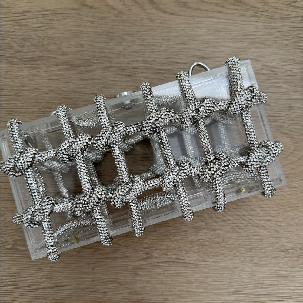 Cult Gaia Bess Caged Embellished Box Shoulder Bag - Picture 3 of 7